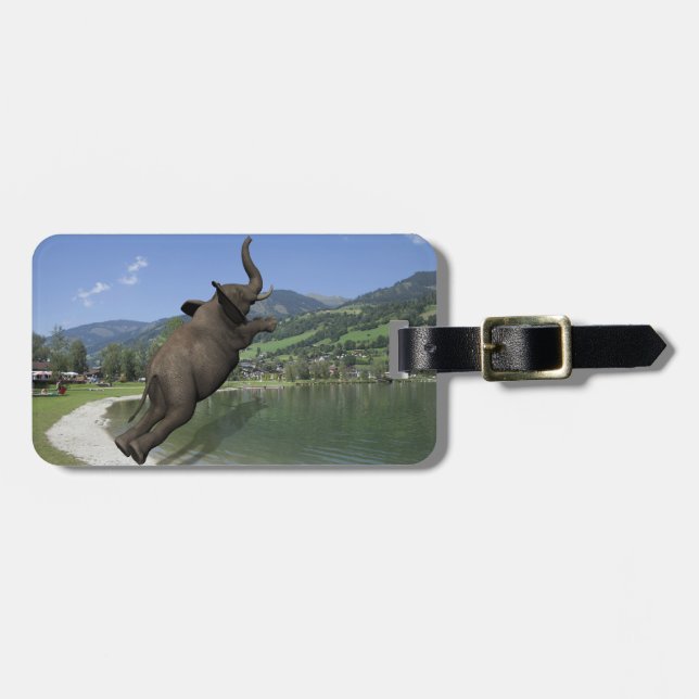 Etiqueta Para Maletas Belly Flop Elephant (Frente Horizontal)