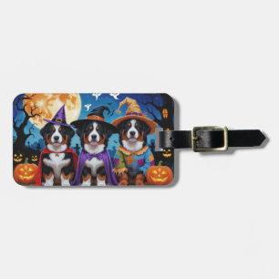Etiqueta Para Maletas Bernese Mountain Dogs Pumpkin Halloween Funny