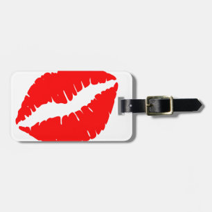Etiqueta Para Maletas Beso Rojo Brillante