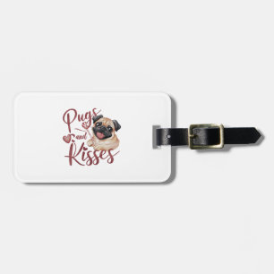 Etiqueta Para Maletas Besos de perro .Pugs & Kisses Watercolor Tee