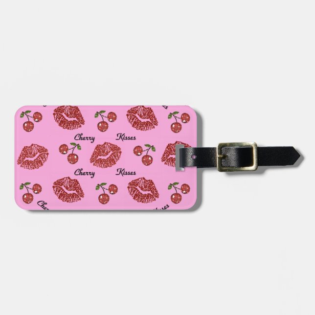 Etiqueta Para Maletas Besos RAB de cerezo rocoso en rosa (Frente Horizontal)