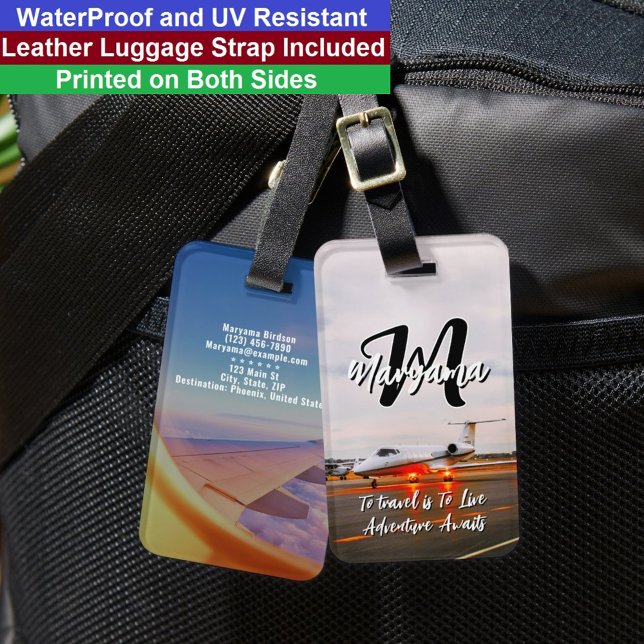 Etiqueta Para Maletas Best Initial Name | Waterproof Travel Monogram (Best Luggage Tag
)