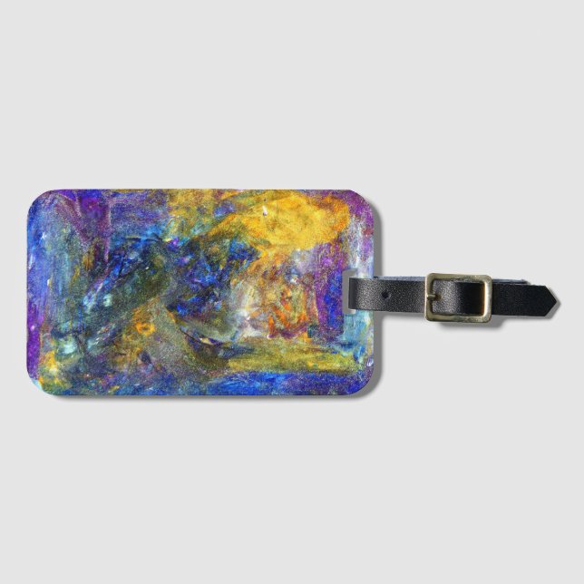 Etiqueta Para Maletas Bestia Azul en ejecución (Anverso horizontal)