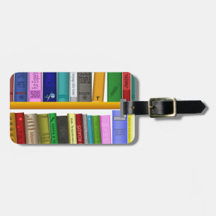 Etiqueta Para Maletas biblioteca de libros estantes leyendo