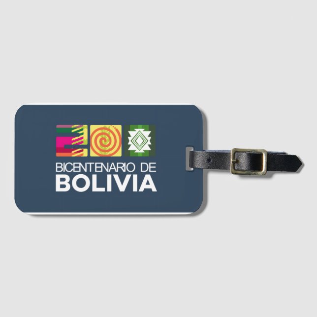 Etiqueta Para Maletas bicentenario Bolivia (Anverso horizontal)
