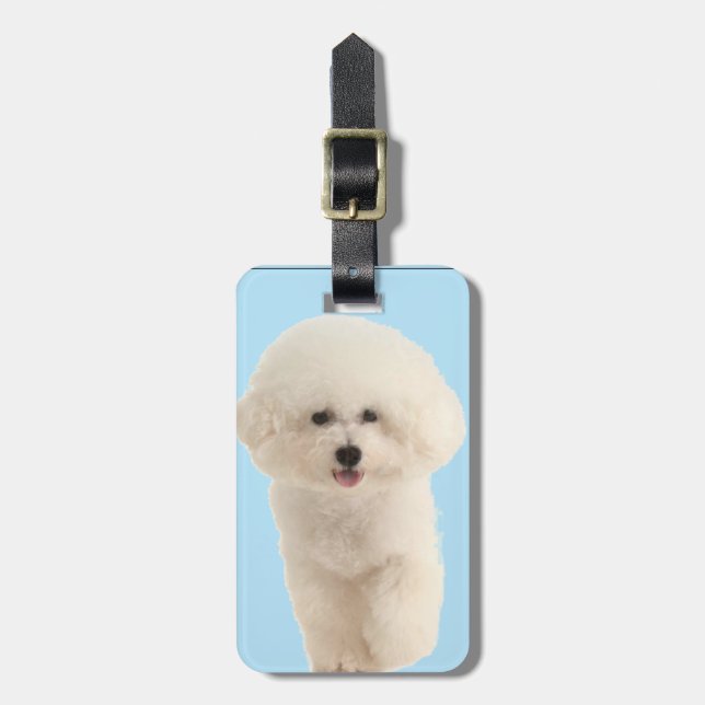 Etiqueta Para Maletas Bichon Frise (Frente Vertical)