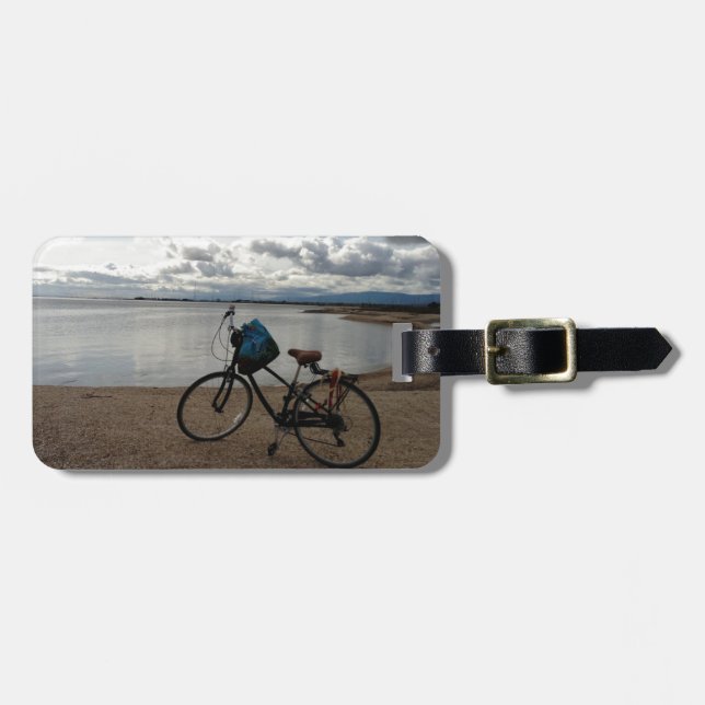 Etiqueta Para Maletas Bici en la playa (Frente Horizontal)