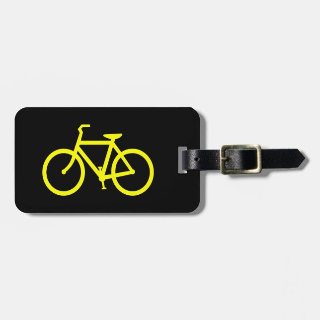 Etiqueta Para Maletas Bicicleta amarilla (Frente Horizontal)