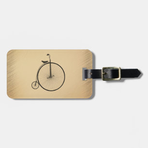 Etiqueta Para Maletas Bicicleta antigua penny-farthing de rueda alta rús