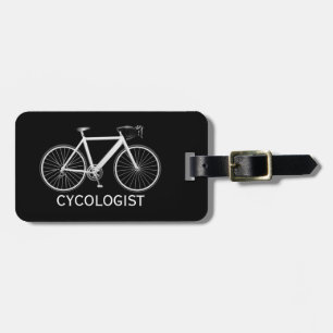 Etiqueta Para Maletas Bicicleta Blanca Sobre Negro