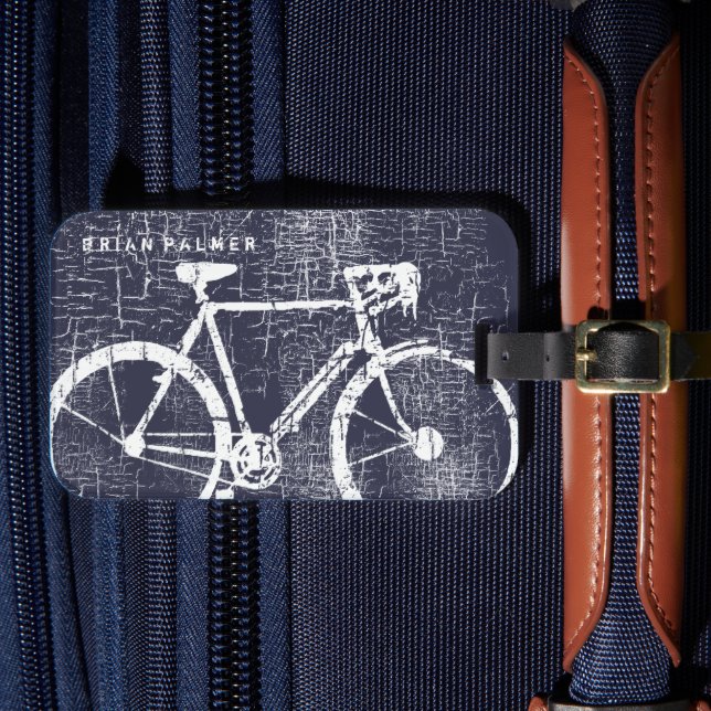 Etiqueta Para Maletas Bicicleta / Ciclismo, inspirado en la bicicleta (Anverso In Situ 4)
