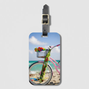 Etiqueta Para Maletas Bicicleta En La Playa Miami, Florida