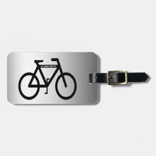 Etiqueta Para Maletas Bicicleta metálica plateada