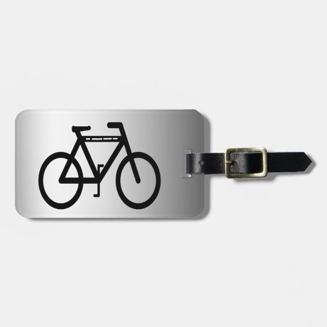 Etiqueta Para Maletas Bicicleta metálica plateada (Frente Horizontal)
