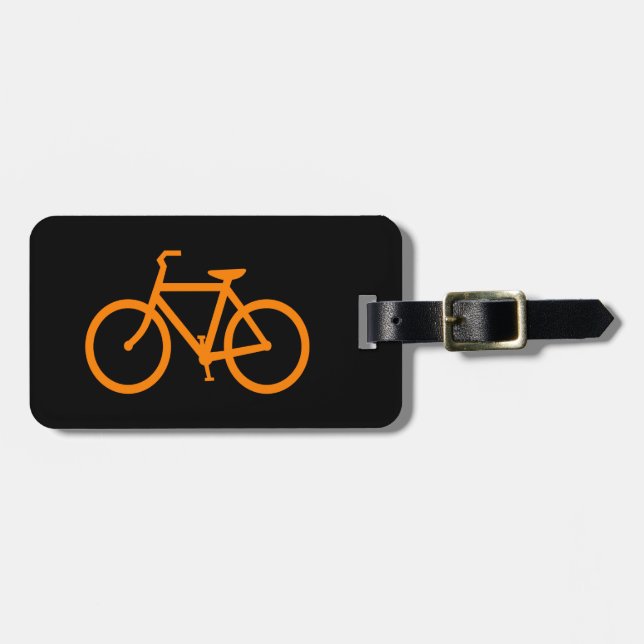 Etiqueta Para Maletas Bicicleta naranja (Frente Horizontal)