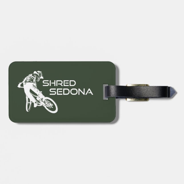 Etiqueta Para Maletas Bicicleta Shred Sedona Arizona (Atrás Horizontal)