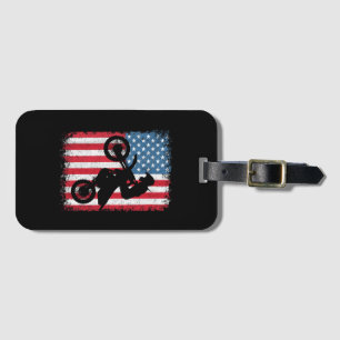 Etiqueta Para Maletas Bicicleta Sucia Bandera Estadounidense Motocross B