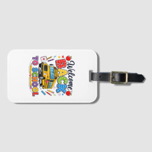 Etiqueta Para Maletas Bienvenido de vuelta al autobús escolar Camisetas 