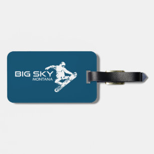 Etiqueta Para Maletas Big Sky Resort Montana Snowboarder