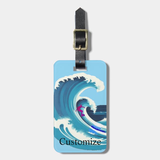 Etiqueta Para Maletas Big Wave Surfer Thunder_Cove (Frente Vertical)