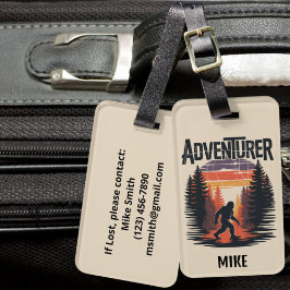 Etiqueta Para Maletas BigFoot Sasquatch Funny squatchy Forest Vintage