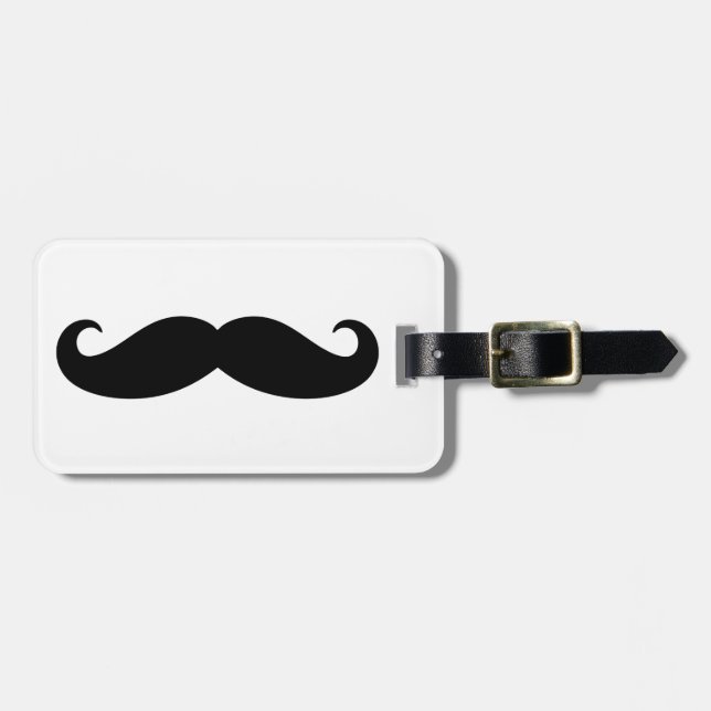 Etiqueta Para Maletas Bigote del bigote, diseño del bigote (Frente Horizontal)