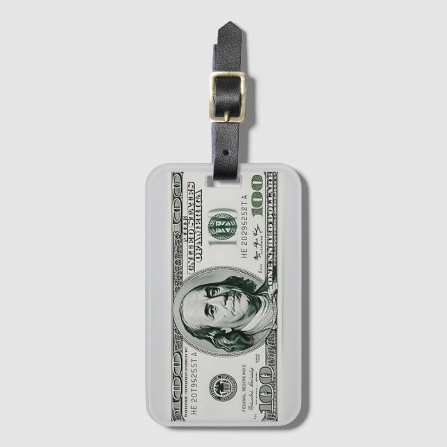 Etiqueta Para Maletas billete de US $100 (Anverso vertical)