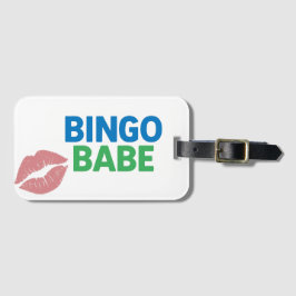 Etiqueta Para Maletas Bingo Babe lindo y confiado amante del bingo