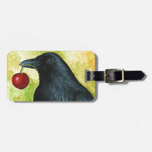 Etiqueta Para Maletas Bird 55 crow raven (Frente Horizontal)