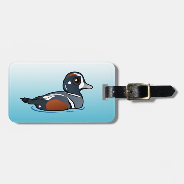 Etiqueta Para Maletas Birdorable Harlequin Duck (Frente Horizontal)