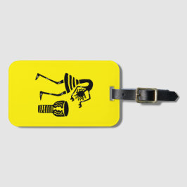 Etiqueta Para Maletas Birthday, Silhouette Awesome Drumming Girl