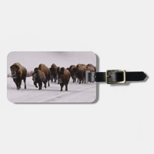 Etiqueta Para Maletas Bisonte en invierno
