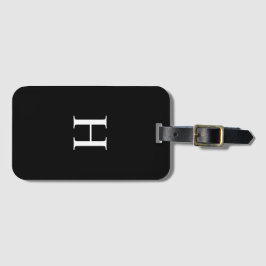 Etiqueta Para Maletas Black and White Elegant Monogram Luggage Tag