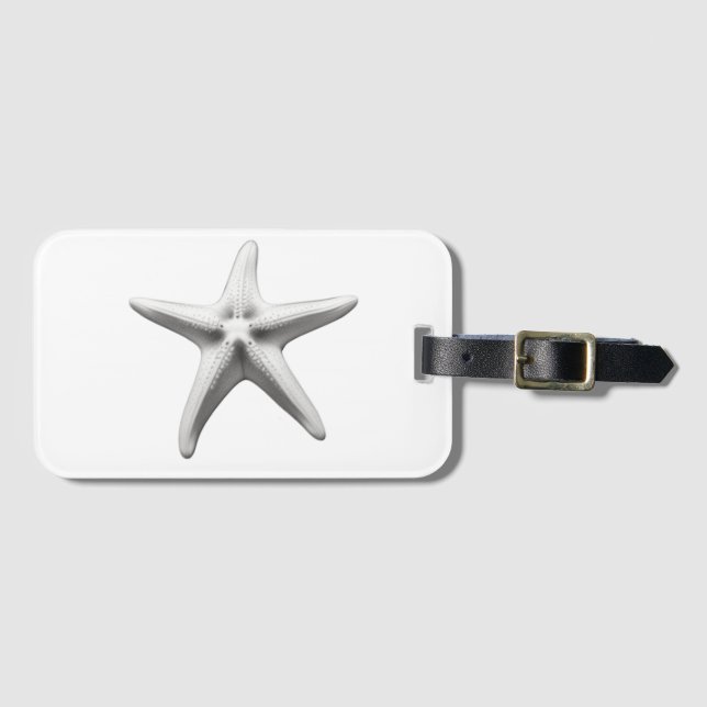 Etiqueta Para Maletas Black and White Starfish (Anverso horizontal)