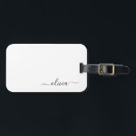 Etiqueta Para Maletas Black Girly Script Monograma Nombre moderno<br><div class="desc">Monograma negro Añade tu propio nombre Script etiqueta de bolsa para el equipaje La etiqueta de la bolsa hace el dulce perfecto de 16 años,  boda,  ducha de novia,  ducha de bebé o regalo de soltera para alguien que decora su habitación con estilo.</div>