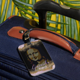 Etiqueta Para Maletas Black Pink Glitter Leonardo Da Vinci Gioconda