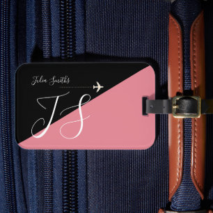 Etiqueta Para Maletas Black Pink moderna BAG TAG para ella