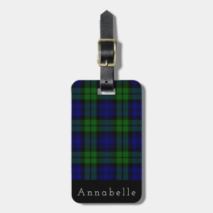 Etiqueta Para Maletas Black Watch Plaid Tartán Personalize
