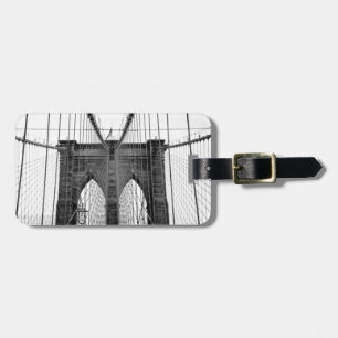 Etiqueta Para Maletas Black White Brooklyn Bridge Nueva York