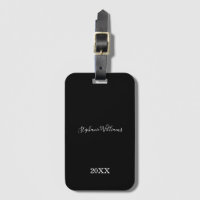Blanco negro elegante nombre personalizado año reg