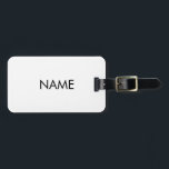Etiqueta Para Maletas Blanco negro minimalista "Unicornio"<br><div class="desc">personalizar de etiquetas de equipaje minimalista en blanco y negro "Unicorn",  personaliza con tu nombre</div>