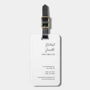 Etiqueta Para Maletas Blanco negro moderno minimalista personalizado