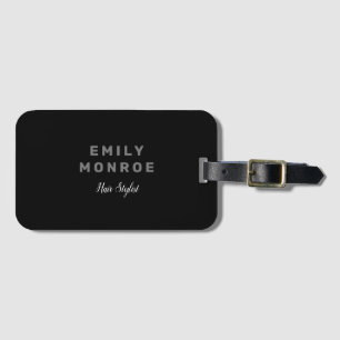 Etiqueta Para Maletas Blanco y negro Minimalista moderno