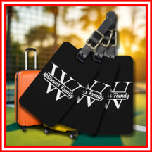 Blanco y negro | Monograma de nombre de familia si