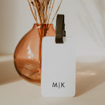 Etiqueta Para Maletas Blanco y negro | Monograma moderno<br><div class="desc">Este moderno diseño de etiquetas para equipaje presenta un fondo blanco,  con sus iniciales en negrita en negro para un aspecto sencillo y elegante,  pero profesional.</div>