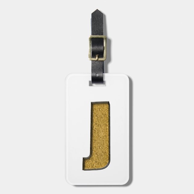 Etiqueta Para Maletas Bling Gold J (Frente Vertical)