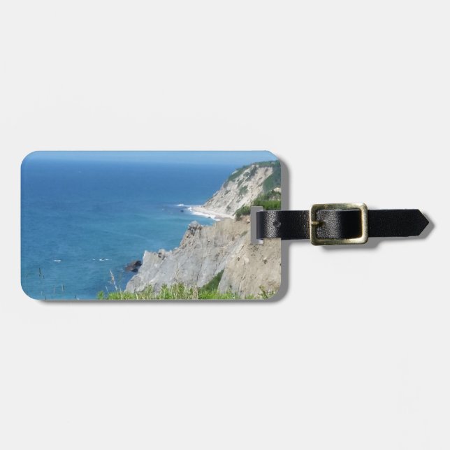 Etiqueta Para Maletas Block Island Bluffs - Isla Block, Isla Rhode (Frente Horizontal)