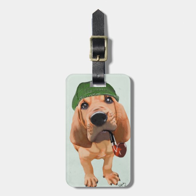 Etiqueta Para Maletas Bloodhound Sherlock Holmes (Frente Vertical)