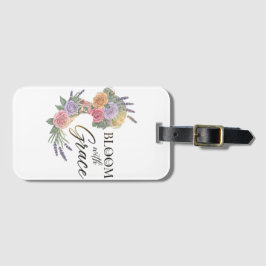 Etiqueta Para Maletas Bloom con Grace Elegent Floral Woman Silhouette