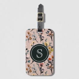 Etiqueta Para Maletas Blooms Vintage: Polvorientas acuarelas florales de